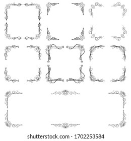 Ornaments frames Separator elements for Classic Vintage Wedding Invitation