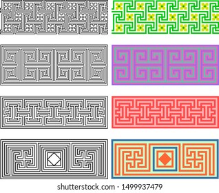 Ornaments, Greek patterns, medieval patterns. Vector