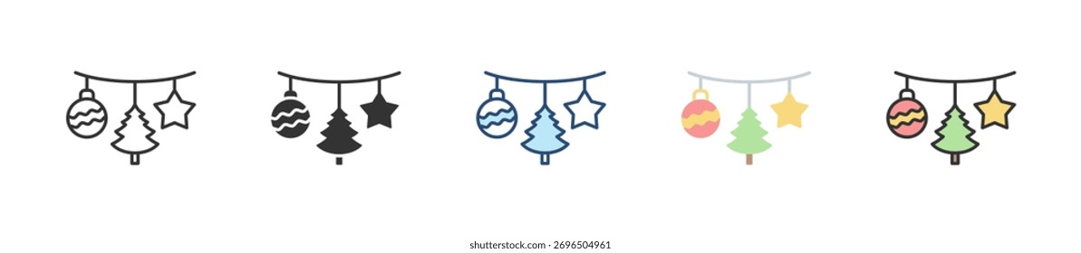 Ornaments Icon Set Multiple Style Collection