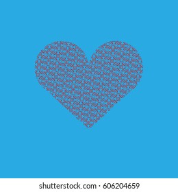 Ornaments into heart. Vector illustration.