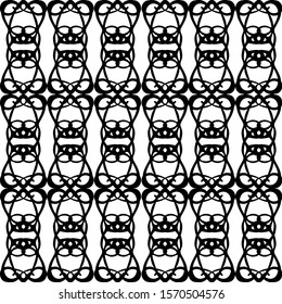 Ornaments from monograms. In retro style. Black and white vector illustration.