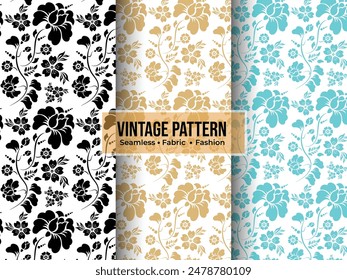 Ornaments patterns collection in vintage style vector