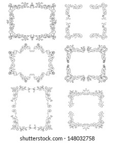 ornaments photo frames illustrations in vector