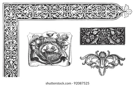 Ornaments set / vintage illustrations from Meyers Konversations-Lexikon 1897