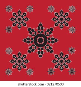 Ornaments with snowflakes.