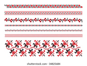 ornaments of ukrainian embroidery - set 9