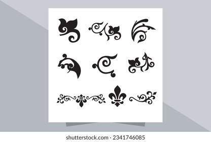 Ornaments vector design, decorative element set