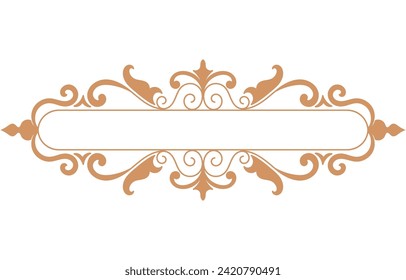 ornaments vintage simple golden lines for decoration Baroque Element