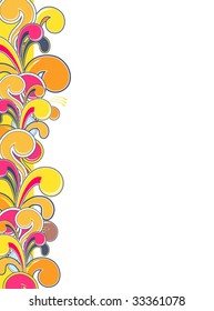 ornametal border with design elements and copy space, individual objects very easy to edit