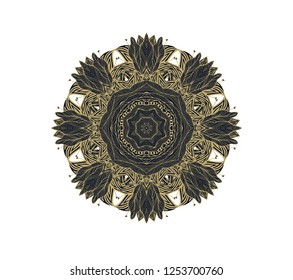 Ornamewntal vector rosette -star on white background
