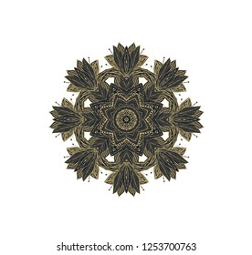 Ornamewntal vector rosette -star on white background
