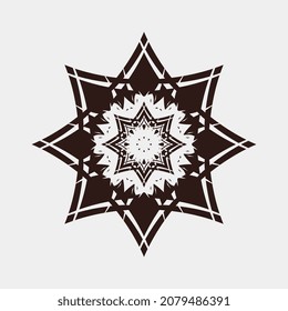 Ilustración del dibujo del vector de ornamenta para una pared simpática y simétrica entre sí