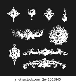 ornamnets element icon design black and white