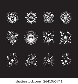 ornamnets element icon new design black and white