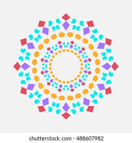 Ornate abstract color mandala element. Can be used for wallpaper, pattern fills, web page background, surface textures
