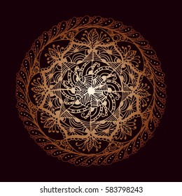 Ornate abstract color mandala element. Can be used for wallpaper, pattern fills, web page background, surface textures