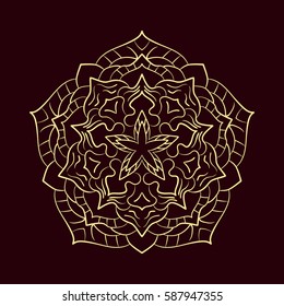 Ornate abstract color mandala element. Can be used for wallpaper, pattern fills, web page background, surface textures