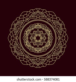 Ornate abstract color mandala element. Can be used for wallpaper, pattern fills, web page background, surface textures