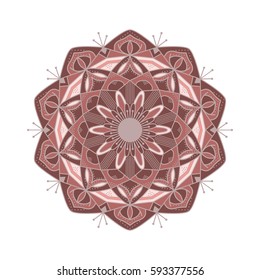 Ornate abstract color mandala element. Vector illustration can be used for wallpaper, pattern fills, web page background, surface textures