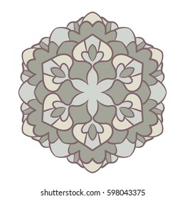 Ornate abstract color mandala element. Vector illustration can be used for wallpaper, pattern fills, web page background, surface textures
