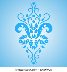 Ornate abstract floral background with flower