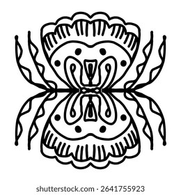 Ornate Abstract Insect Outline | Mandala Style Vector