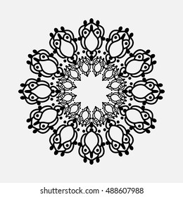 Ornate abstract ,lack mandala element. Can be used for wallpaper, pattern fills, web page background, surface textures