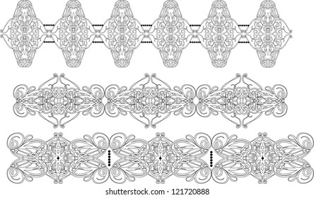 Ornate abstract silhouettes vector illustration