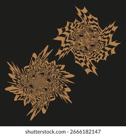 Ornate abstract Vector pattern. Dark elegant swirl. Intricate fractal illustration. Monochrome organic design. EPS 10.