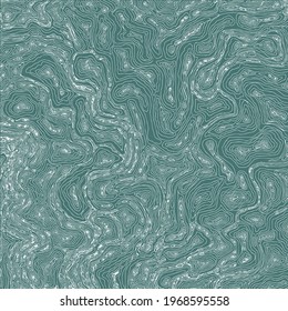 ornate abstract vector pattern of wavy lines and circles green