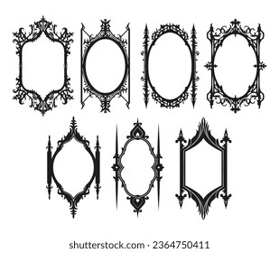 Ornate antique frame collection. Vector design elements set.