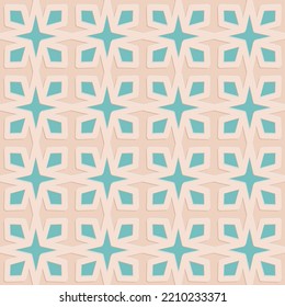 Ornate arabic seamless pattern, beige green mint color, decorative east vector illustration for design