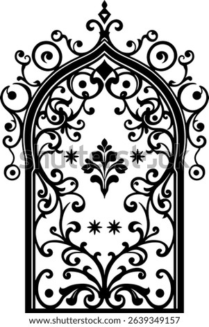 Ornate Arch Vector Design - Moroccan Islamic Floral Pattern