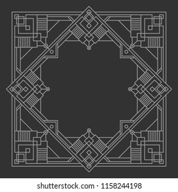 An ornate Art Deco border design in vector format.
