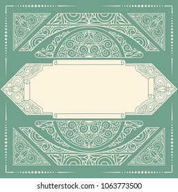 Ornate art deco vintage design card