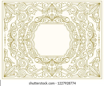Ornate art deco vintage design card