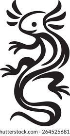 Arte vetorial de design tribal axolotl ornada, ilustração axolotl decorativa em estilo étnico