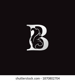 Ornate B Letter Logo Luxury Monogram Swirl Ornament Vector Design