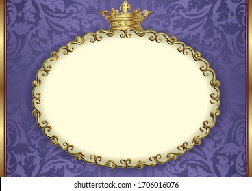 Ornate Background With Royal Frame And Copy Space