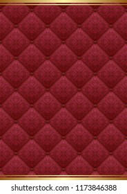 ornate background with vintage pattern and golden border