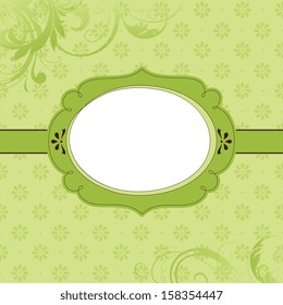Ornate banner. Background texture is a seamless pattern.
