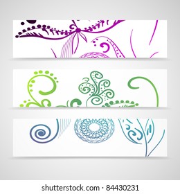 ornate banner in different colors