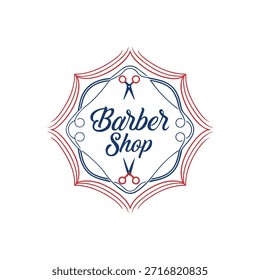 Ornate Barber Shop Script Emblem