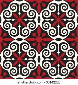 ornate baroque background, vector seamless pattern