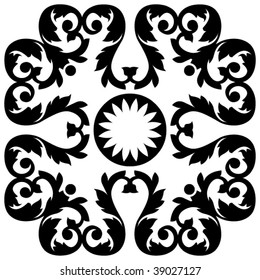 ornate baroque decoration, vector image