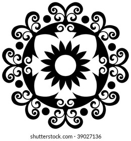 ornate baroque decoration, vector image