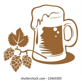 Ornate beer mug isolated on a white background.