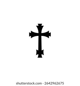 Ornate black cross religious symbol design.