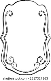 Ornate black decorative frame with swirls.