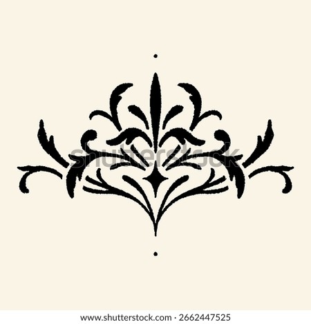 Ornate Black Flourish Decorative Element